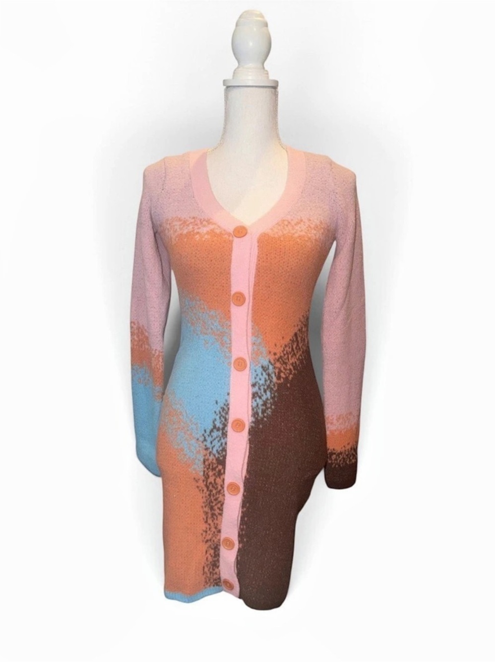 Fashion Nova Abstract Color Block Cardigan NWT